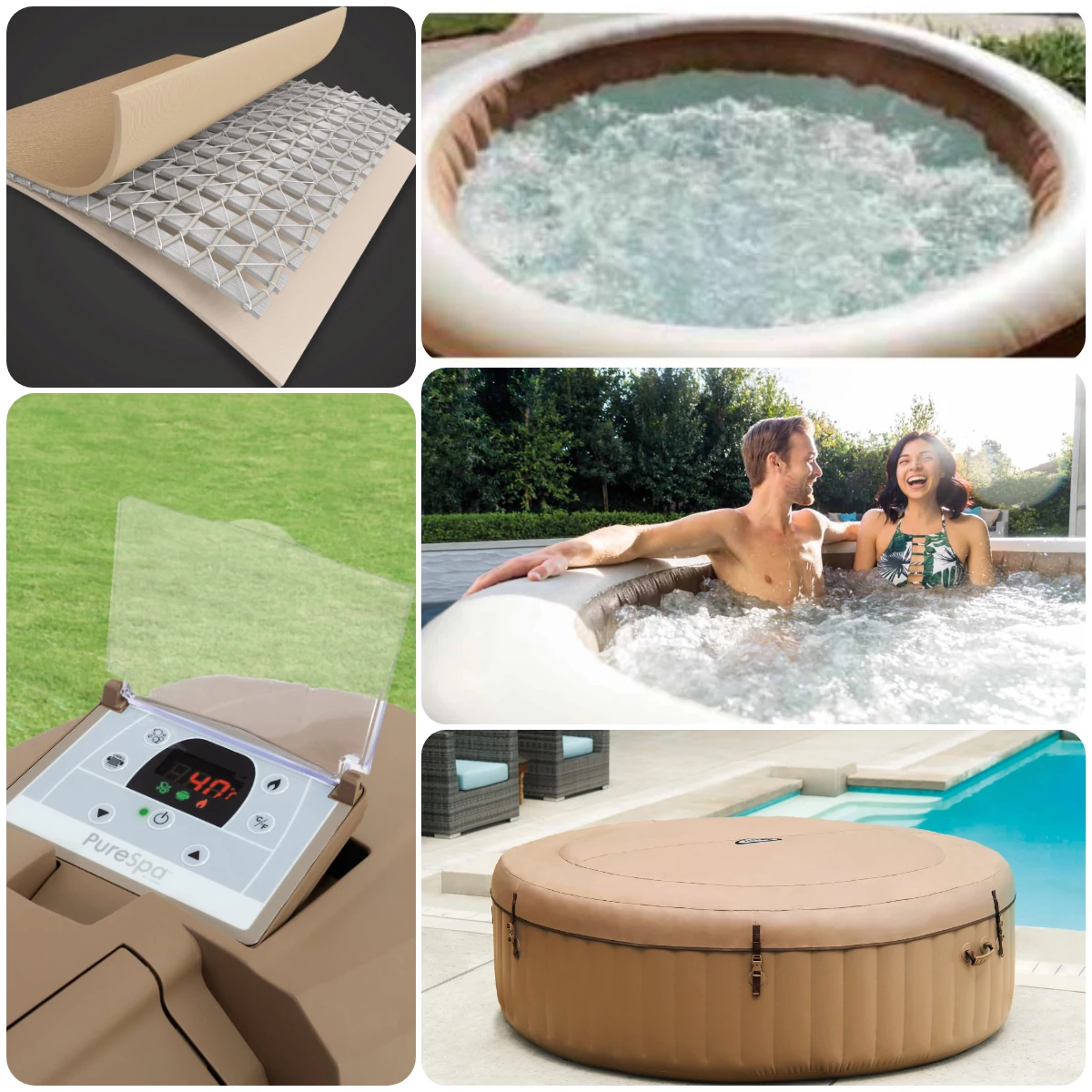 Masszázsmedence,  4 személyes Mobil Jacuzzi PureSpa Sahara INTEX 28426