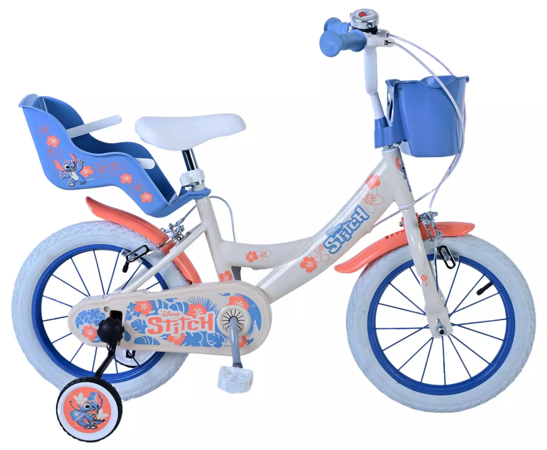 Volare Disney Stitch gyerek bicikli, 14 colos, két fékrendszerrel